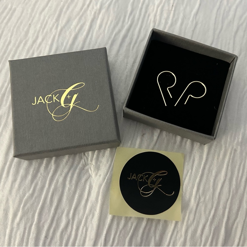 BRAND NEW Jack & G Loopdie - P 14K Solid Gold Earrings! 18g.